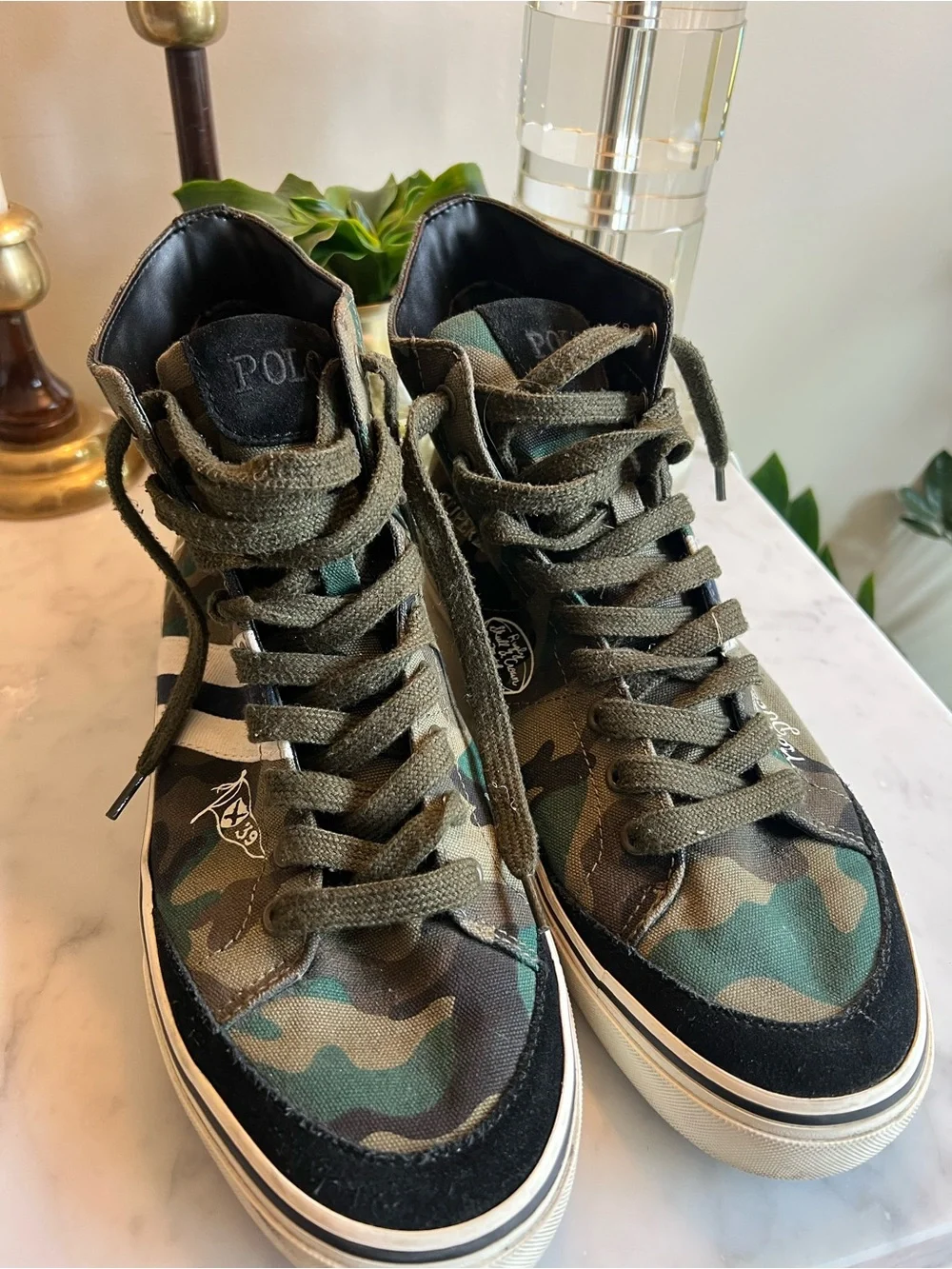 Polo Ralph Lauren Solomon Green Camo High Tops Men’s Size 11